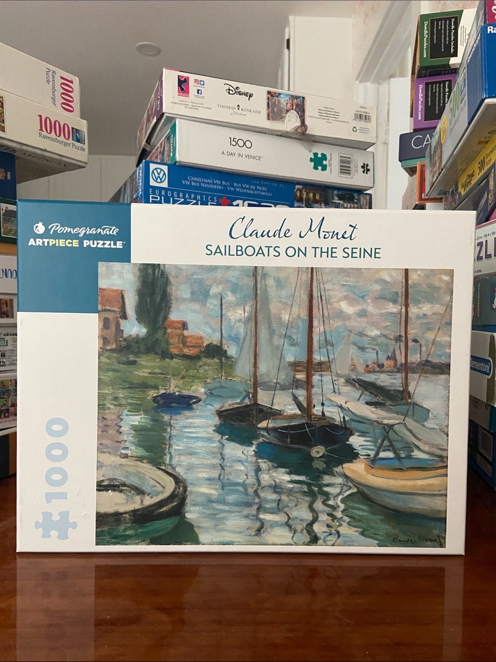 Pomegranate Claude Monet Sailboats on the Seine - 1000 Piece Puzzle